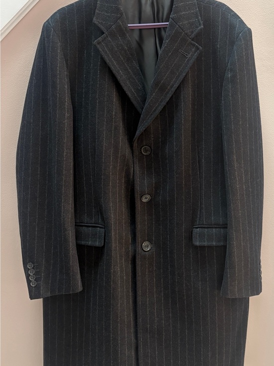 CUSERI Other - Cuseri Italy Wool Cashmere Pinstripe Overcoat 46 XXL